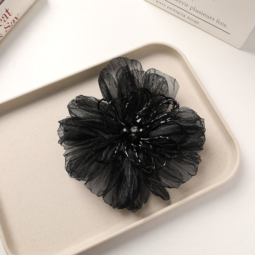 Applique Patch Flower - Цветочная нашивка из органзы, украшенная бусинами,