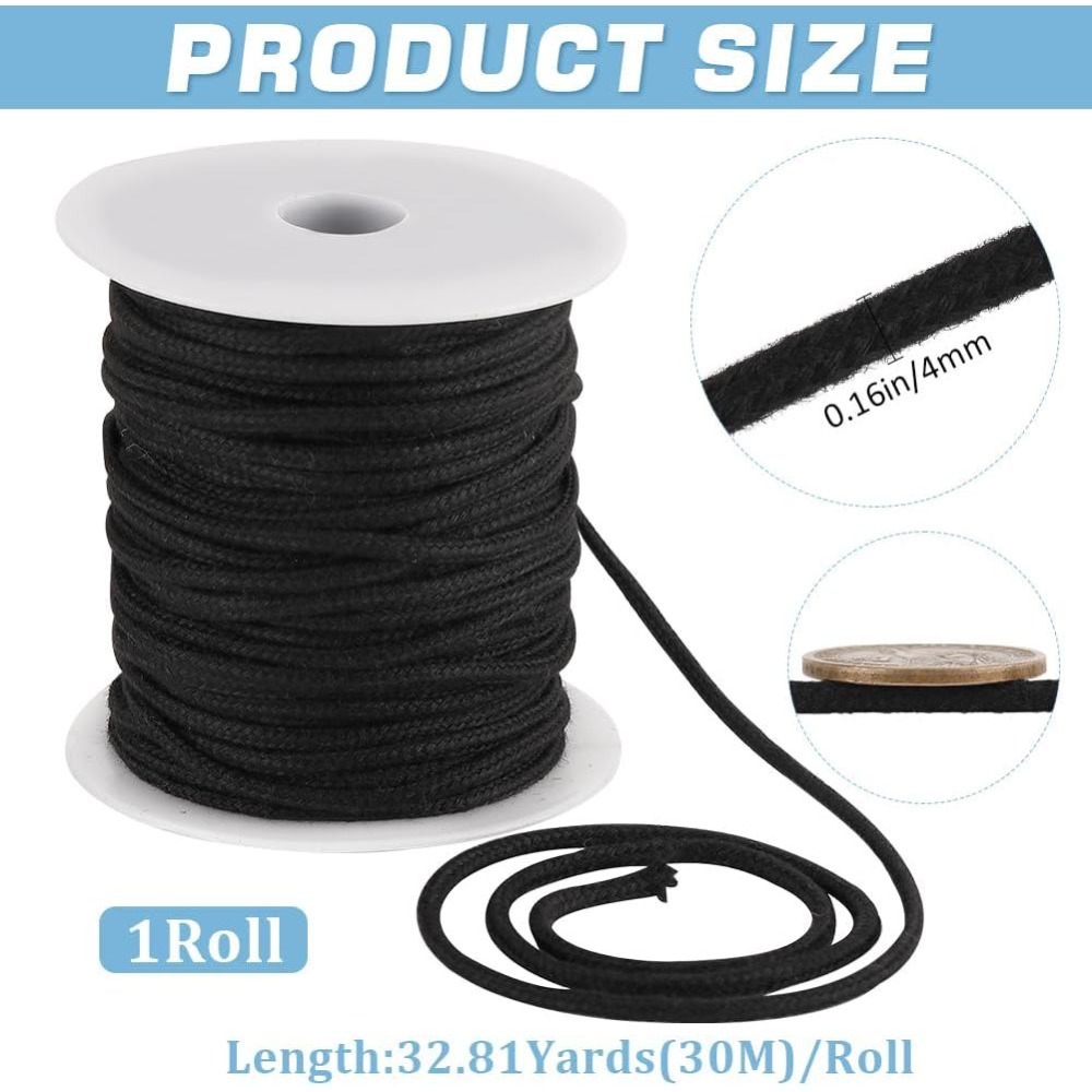4 мм, 33 ярда, черный хлопковы – обзор и цена Cord Trim Twisted